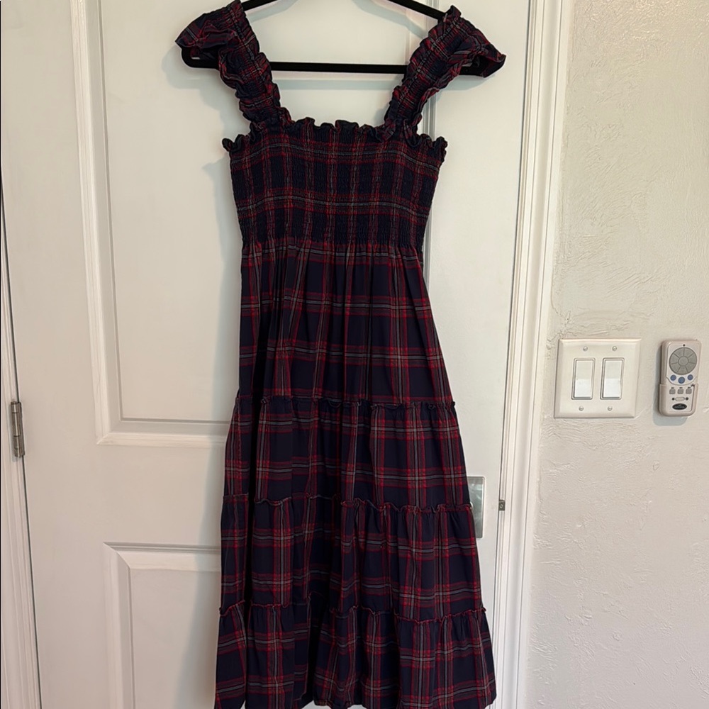 Hill House Red and Black Smocked Ruffle Sundress